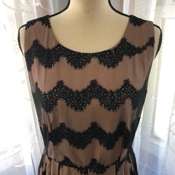 Darling pink/black formal dress lace/velvet SZ  L - Picture 1 of 15